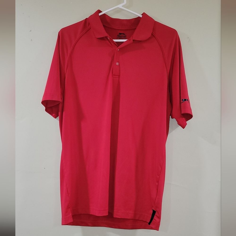 Slazenger Golf Polo Shirt Mens Size medium Red Short Sleeve